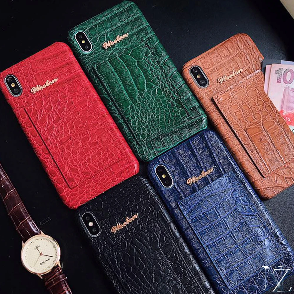 For iPhone 6 6s 7 8 X XR XS MAX Plus Luxury Crocodile pattern Tide brand case With Card Pocket Kickstand cover
For iPhone 6 6s 7 8 X XR XS MAX Plus Luxury Crocodile pattern Tide brand case With Card Pocket Kickstand cover