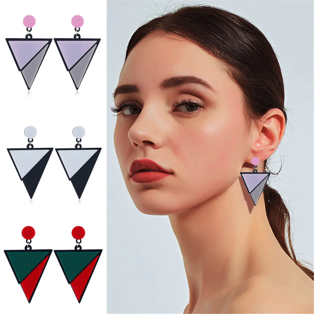 CRLEY Irregular Triangle Drop Earrings Female Geometric Acrylic Long Earrings Hanging Trendy Vintage Fashion chrome Earrings
CRLEY Irregular Triangle Drop Earrings Female Geometric Acrylic Long Earrings Hanging Trendy Vintage Fashion chrome Earrings