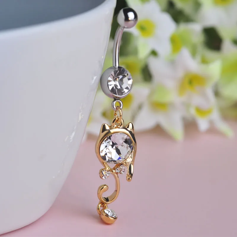 Cute Austrian Crystal Piercing Cat Kitty Cartoon Dangle Navel Piercing Umbigo Body Jewelry Piercing Party Attraction Bijoux
Cute Austrian Crystal Piercing Cat Kitty Cartoon Dangle Navel Piercing Umbigo Body Jewelry Piercing Party Attraction Bijoux