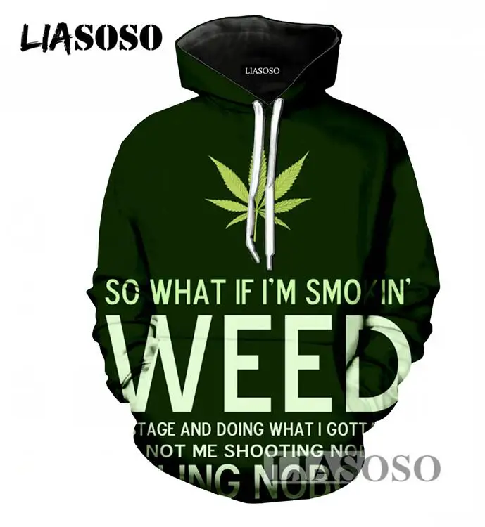 LIASOSO Fashion Newest Brand Long Sleeve Hoodies Men/Women 3D Print Weed Hooded Tracksuit Loose Pullover Sweatshirts T839
LIASOSO Fashion Newest Brand Long Sleeve Hoodies Men/Women 3D Print Weed Hooded Tracksuit Loose Pullover Sweatshirts T839