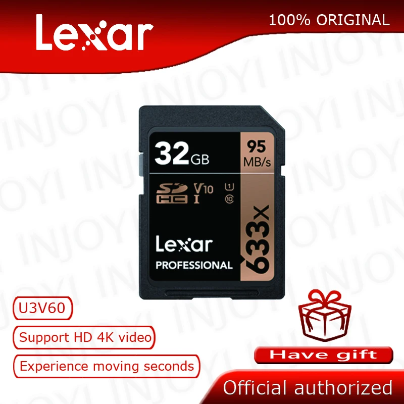 

Original Lexar Class10 U3 128GB SD Card SDHC SDXC 32GB Memory Card 16GB 64GB C10 95MB/s Carte SD for camera
