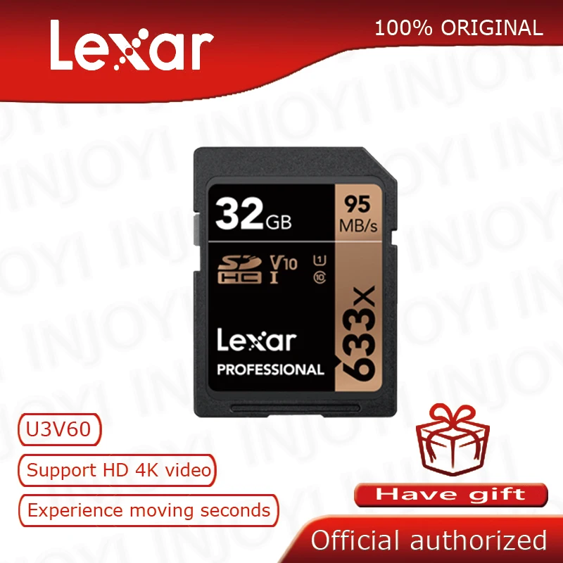 

Original Lexar Class10 U3 128GB SD Card SDHC SDXC 32GB Memory Card 16GB 64GB C10 95MB/s Carte SD for camera