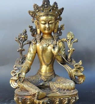 19" china buddhism bronze gilt green tara Kwan-Yin GuanYin goddess buddha statue
19" china buddhism bronze gilt green tara Kwan-Yin GuanYin goddess buddha statue