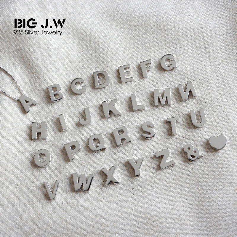 BIG J.W Classic Genuine 925 Sterling Silver Pendant for Women Personalized Single A-Z Letter Without Chain Necklace Men Jewelry
BIG J.W Classic Genuine 925 Sterling Silver Pendant for Women Personalized Single A-Z Letter Without Chain Necklace Men Jewelry
