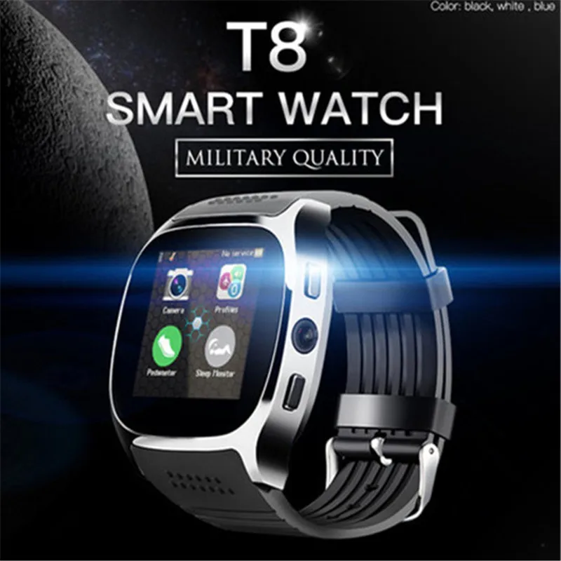 Bluetooth Smart Watch T8 Sport Electronics Smartwatch With Camera Whatsapp Men Women Support SIM TF Card Call For Android Phone
Bluetooth Smart Watch T8 Sport Electronics Smartwatch With Camera Whatsapp Men Women Support SIM TF Card Call For Android Phone