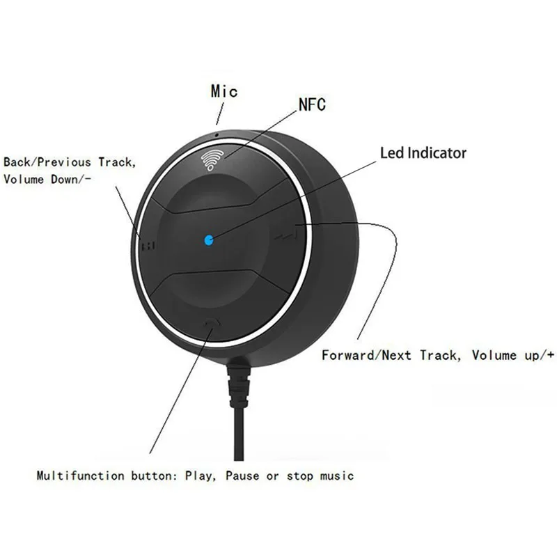 JaJaBor Bluetooth автомобильный комплект свободные руки с NFC Функция + 3 5 мм AUX аудио