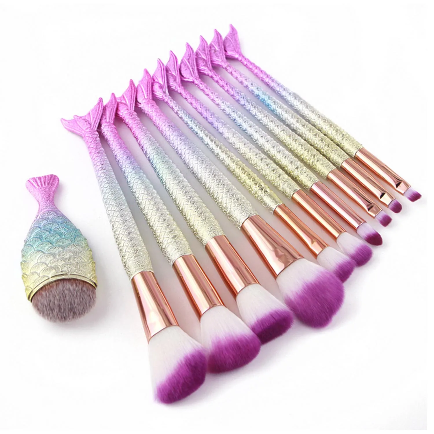 11pcs Mermaid Style Makeup Brushes Scrub Handle Make Up Brushes Powder Foundation Eyeshadow Eyeliner Brushes Set Makeup Tools
11pcs Mermaid Style Makeup Brushes Scrub Handle Make Up Brushes Powder Foundation Eyeshadow Eyeliner Brushes Set Makeup Tools