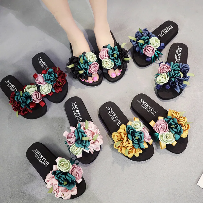 Women Slippers Female Summer High-heel Beach Shoes Thick-sole Flowers Woman Princess Shoes Open Toe Zapatos De Mujer Flip Flops
Women Slippers Female Summer High-heel Beach Shoes Thick-sole Flowers Woman Princess Shoes Open Toe Zapatos De Mujer Flip Flops