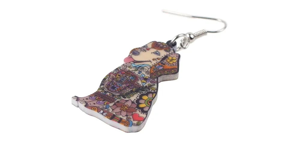 Bonsny Fashion Big Long Animal Acrylic Dangle Drop Labrador Dog Earrings 2016 News Style Fashion Jewelry For Girls Women 2