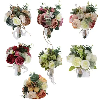 Bridal Bridesmaid Wedding Holding Bouquet Artificial Flower Vintage Rustic Style Lace Ribbon Linen Rope Bowknot Party Decoration
Bridal Bridesmaid Wedding Holding Bouquet Artificial Flower Vintage Rustic Style Lace Ribbon Linen Rope Bowknot Party Decoration