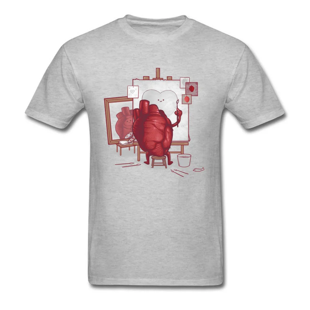 Men T-Shirt Self portrait Design Tops & Tees All Cotton Round Collar Short Sleeve Casual T-Shirt VALENTINE DAY Self portrait grey