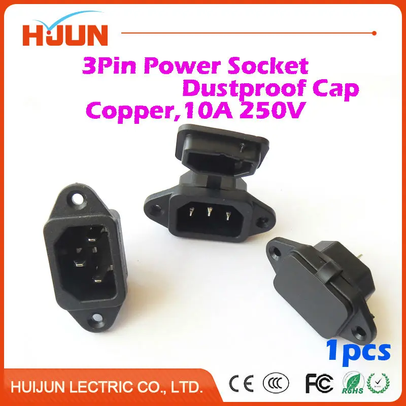 1Pcs High Quality 3 Pin Male Power Socket with Dustproof Cap Copper Inlet Connector Plug 15A 250V AC
1Pcs High Quality 3 Pin Male Power Socket with Dustproof Cap Copper Inlet Connector Plug 15A 250V AC
