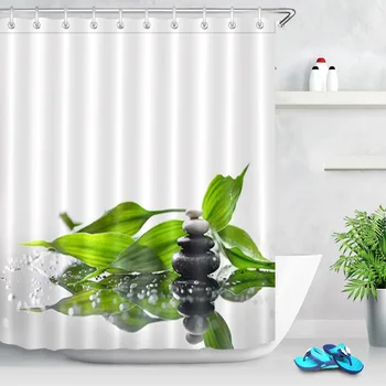 180*180 Waterproof Spa White Shower Curtain Polyester Fabric Bamboo Leaf Black Stone Bathroom Curtains for Bathtub Home Decor
180*180 Waterproof Spa White Shower Curtain Polyester Fabric Bamboo Leaf Black Stone Bathroom Curtains for Bathtub Home Decor