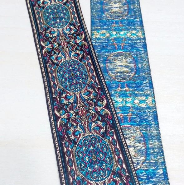 2''(5cmx7Meter )classy blue court luxury webbing National wind embroidery Polyester Woven Jacquard Ribbon DIY costume lace
2''(5cmx7Meter )classy blue court luxury webbing National wind embroidery Polyester Woven Jacquard Ribbon DIY costume lace