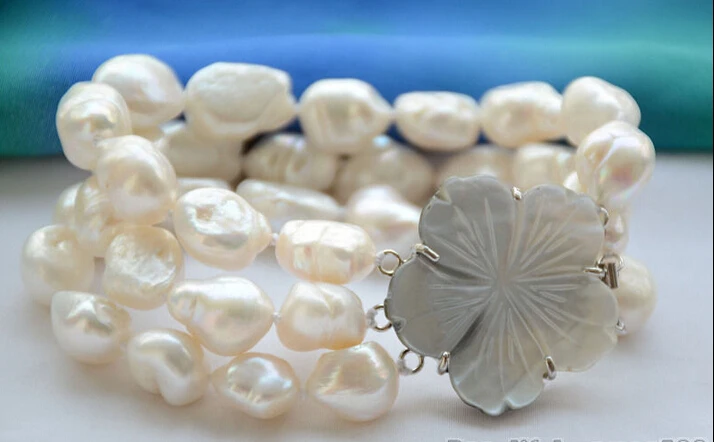 shippingZ6473 3strands 15mm WHITE BAROQUE freshwater cultured pearl 8inch bracelet 5.25
shippingZ6473 3strands 15mm WHITE BAROQUE freshwater cultured pearl 8inch bracelet 5.25