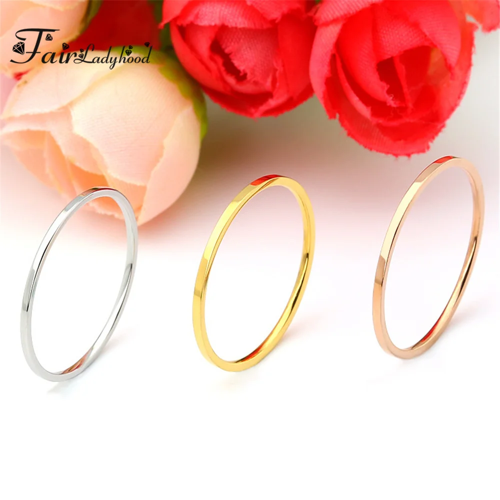 FairLadyHood 1mm Round Rings For Women Thin Stainless Steel Wedding Ring Simplicity Fashion Jewelry Wholesale Bijoux
FairLadyHood 1mm Round Rings For Women Thin Stainless Steel Wedding Ring Simplicity Fashion Jewelry Wholesale Bijoux