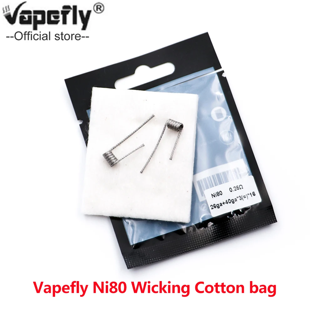 2pack/lot Electronic cigarette accessories Vapefly Ni80 Wicking Cotton included 2 Ni80 coil and 1 cotton DIY Heating Vape Wire
2pack/lot Electronic cigarette accessories Vapefly Ni80 Wicking Cotton included 2 Ni80 coil and 1 cotton DIY Heating Vape Wire