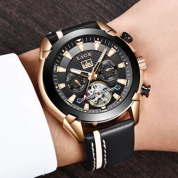 2019 Relogio Feminino Tourbillon Watches LIGE Original Men's Automatic Watch Self-Wind Fashion Men Mechanical Wristwatch Leather
2019 Relogio Feminino Tourbillon Watches LIGE Original Men's Automatic Watch Self-Wind Fashion Men Mechanical Wristwatch Leather