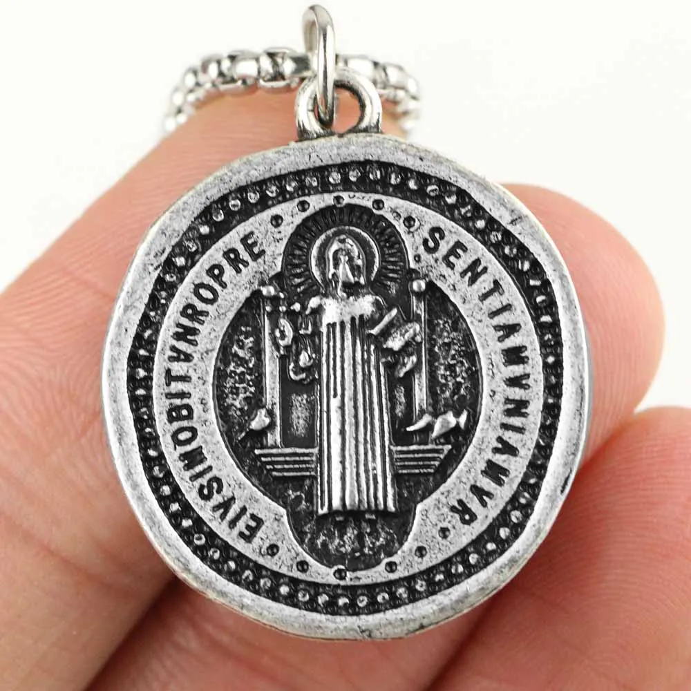 Saint Benedict Necklace Protection Pendant Prayer Medal Catholic Religious Men Jewelry Gift
Saint Benedict Necklace Protection Pendant Prayer Medal Catholic Religious Men Jewelry Gift
