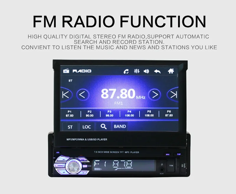 Discount Retractable 1 Din Car Radio with gps and screen touch Multimedia Car Player 7" Auto Radio Stereo FM Bluetooth MP5 Audio Player 14 Discount Retractable 1 Din Car Radio with gps and screen touch Multimedia Car Player 7" Auto Radio Stereo FM Bluetooth MP5 Audio Player 14
