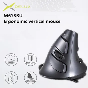 Delux M618 BU Ergonomic Vertical Mouse 6 Buttons 600/1000/1600 DPI Optical Right Hand Mice with Wrist mat For PC Laptop
Delux M618 BU Ergonomic Vertical Mouse 6 Buttons 600/1000/1600 DPI Optical Right Hand Mice with Wrist mat For PC Laptop