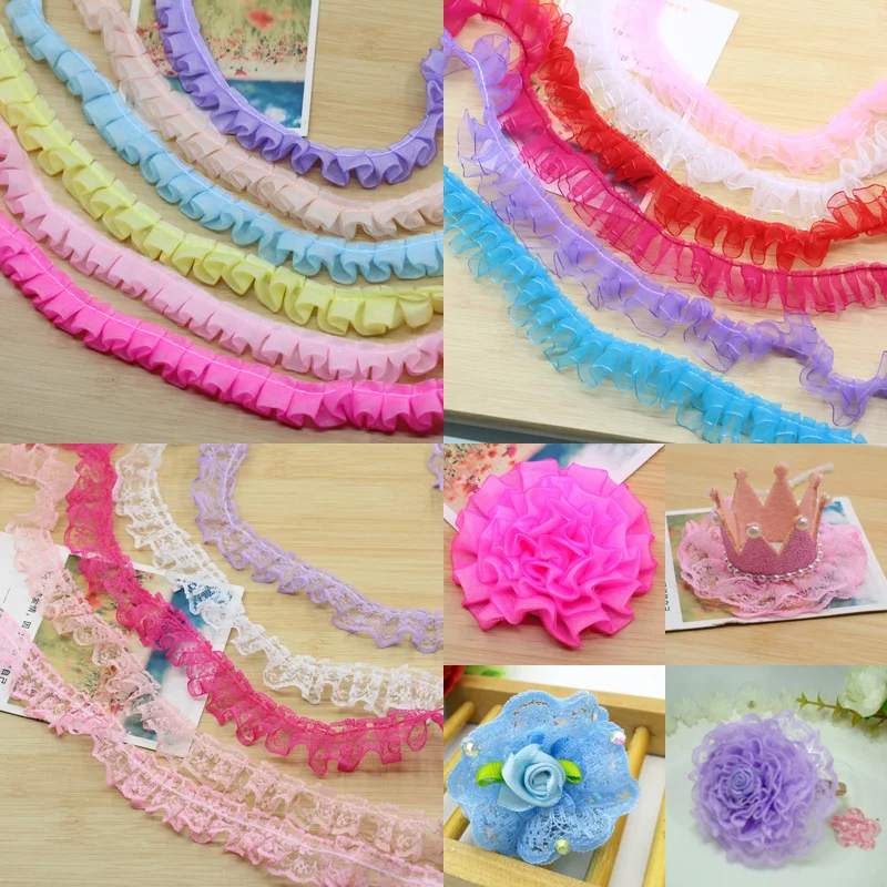 Pretty 1 Meter/lot Multicolor Pleated Organza Embroidered Lace Trim Ribbon Fabric DIY clothing Accessories & Dress Sewing Craft
Pretty 1 Meter/lot Multicolor Pleated Organza Embroidered Lace Trim Ribbon Fabric DIY clothing Accessories & Dress Sewing Craft