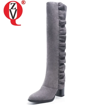 ZVQ 2019 winter warm new fashion women shoes round toe ruffles zip super high square heel flock black and grey knee high boots
ZVQ 2019 winter warm new fashion women shoes round toe ruffles zip super high square heel flock black and grey knee high boots