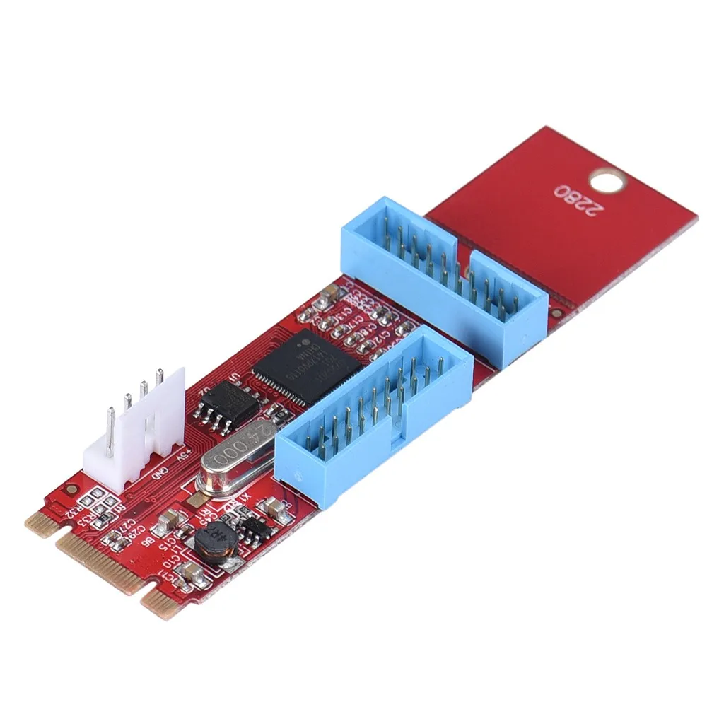 2 Port 19 20Pin USB3.0 Female To NGFF M.2 B+M Key Male Adapter Converter Card 4 Pin Power Connector No Driver Required
2 Port 19 20Pin USB3.0 Female To NGFF M.2 B+M Key Male Adapter Converter Card 4 Pin Power Connector No Driver Required