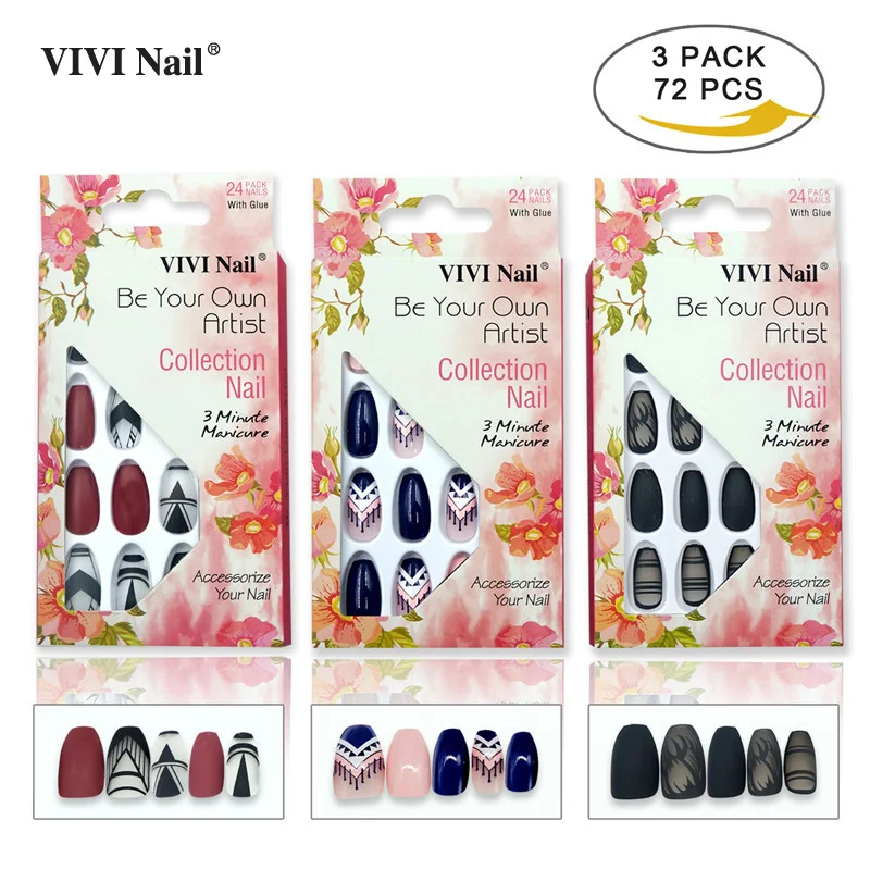 Coffin False Nails with Designs Long Full Cover Ballerinas Fake Nail Tips Artificial ABS 72PCS Nail Art
Coffin False Nails with Designs Long Full Cover Ballerinas Fake Nail Tips Artificial ABS 72PCS Nail Art