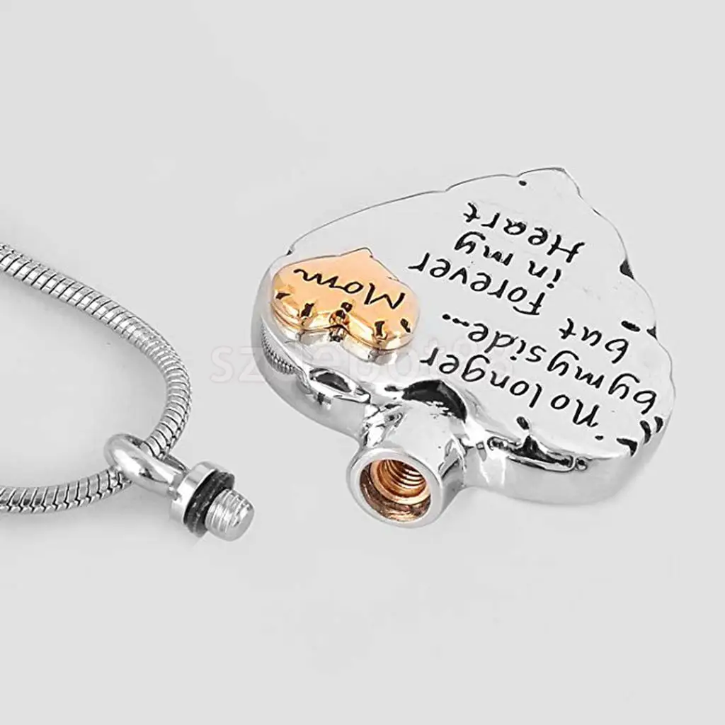 Dad Mom Son Sister Daughter Family Members Love Heart Cremation Urn Stainless Steel Pendant Forever In My Heart