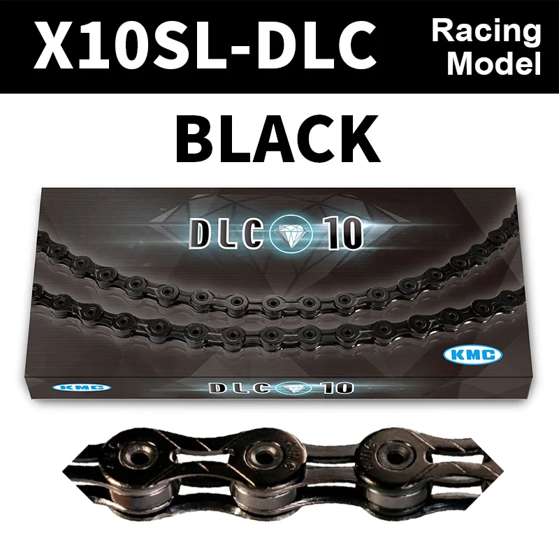 KMC DLC X10SL Bike Chain 116 Links Black//Orange