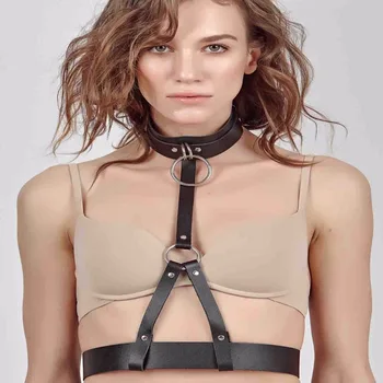 Cool Punk Gothic Fetish Leather Harness 100% Handmade Women Girl Halter Choker Chain Harness Link Metal Waist Belt Suspender
Cool Punk Gothic Fetish Leather Harness 100% Handmade Women Girl Halter Choker Chain Harness Link Metal Waist Belt Suspender