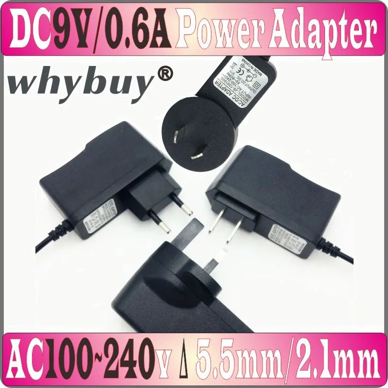 EU/US/AU/UK Plug AC Power Adapter Charger 9v0.6a AC to DC 100V-240V Adapter Output 9V 0.6A 600mA, DC Connector 5.5mm*2.1mm
EU/US/AU/UK Plug AC Power Adapter Charger 9v0.6a AC to DC 100V-240V Adapter Output 9V 0.6A 600mA, DC Connector 5.5mm*2.1mm