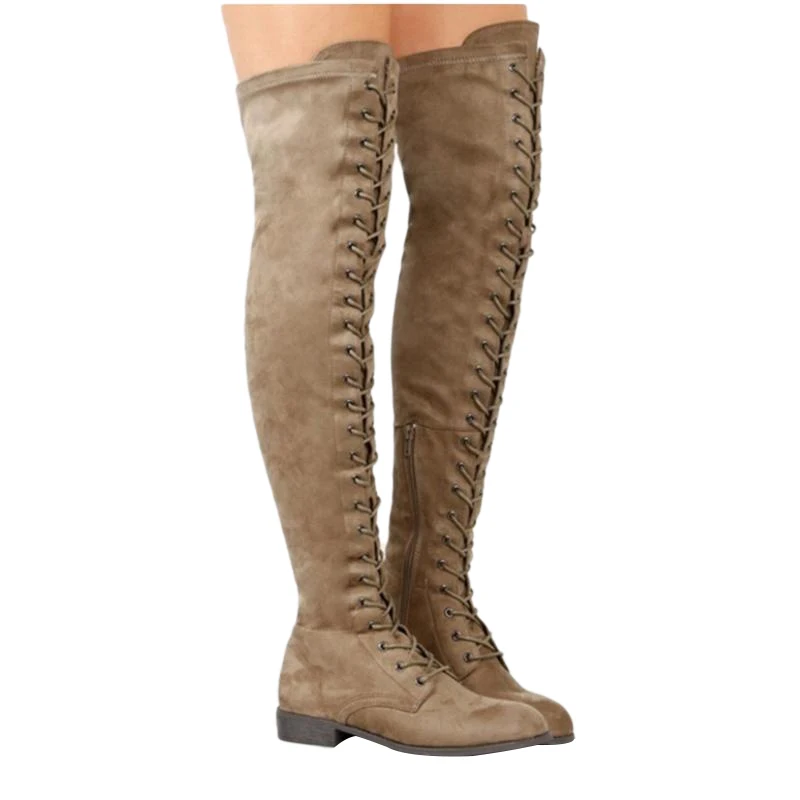 New Female Women Boots Sexy Lace Up Over the Knee Boots Women Winter Shoes Women Flats Shoes Suede Long Boots Thigh High Boots
New Female Women Boots Sexy Lace Up Over the Knee Boots Women Winter Shoes Women Flats Shoes Suede Long Boots Thigh High Boots