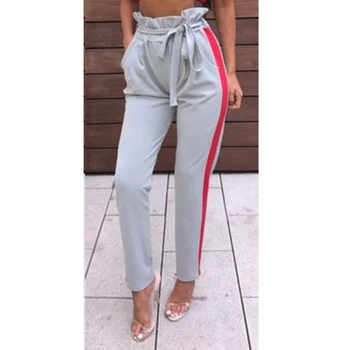 Elegant OL Office Lady Women High Waist Striped Loose Pants Ladies Drawstring Trousers Leggings Size S~XL Black Gray
Elegant OL Office Lady Women High Waist Striped Loose Pants Ladies Drawstring Trousers Leggings Size S~XL Black Gray