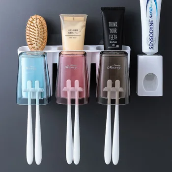 Mult Size Hanging Toothbrush Holder Set Wall Mounted Storage Rack Automatic Toothpaste Dispenser Household Bathroom Accessories
Mult Size Hanging Toothbrush Holder Set Wall Mounted Storage Rack Automatic Toothpaste Dispenser Household Bathroom Accessories
