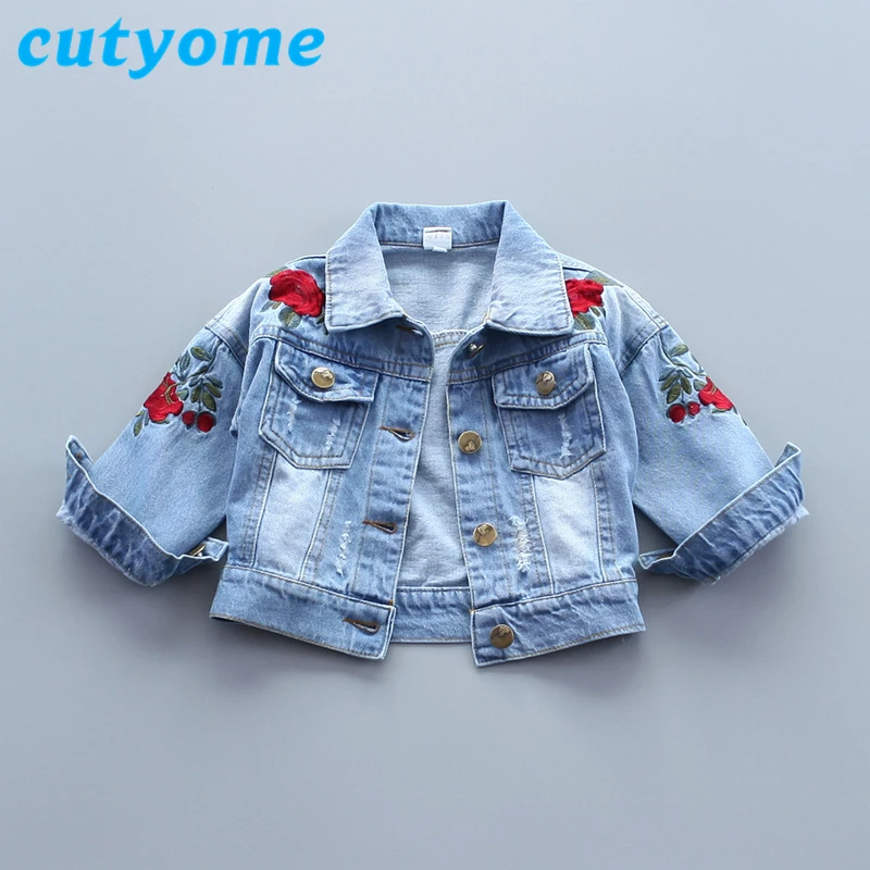 Cutyome Spring Children's Jeans Jacket For Baby Girls Fashion Rose Flower Embroidery Bomber Blazer Fall Toddler Kids Denim Coats
Cutyome Spring Children's Jeans Jacket For Baby Girls Fashion Rose Flower Embroidery Bomber Blazer Fall Toddler Kids Denim Coats