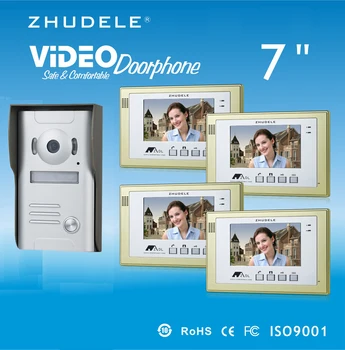 ZHUDELE New Style Intercom System Video Door Phone For Villa Kits 4X7"Color TFT LCD Monitor + 1 Waterproof Doorbell CCD Camera
ZHUDELE New Style Intercom System Video Door Phone For Villa Kits 4X7"Color TFT LCD Monitor + 1 Waterproof Doorbell CCD Camera