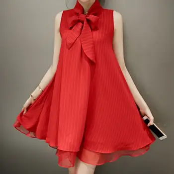 Women Dress 2019 Sleeveless Summer Dress Bow Neck Casual Loose Mini Chiffon Dresses Vestidos
Women Dress 2019 Sleeveless Summer Dress Bow Neck Casual Loose Mini Chiffon Dresses Vestidos