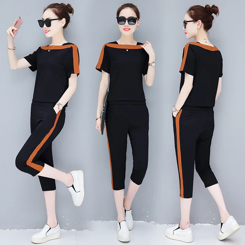 Black Outfit Tracksuit Sportswear Co-ord Set for Women 2 Piece Set Top and Pants 2019 Plus Size Large Summer Casual Clothing
Black Outfit Tracksuit Sportswear Co-ord Set for Women 2 Piece Set Top and Pants 2019 Plus Size Large Summer Casual Clothing