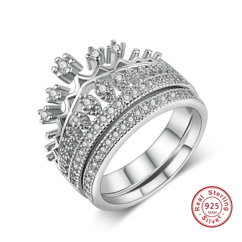 Pricess Crown Lovers Rings Set AAA Zircon Crystal 925 Sterling Silver Engagement Wedding Rings for women men Anniversary Gift
Pricess Crown Lovers Rings Set AAA Zircon Crystal 925 Sterling Silver Engagement Wedding Rings for women men Anniversary Gift