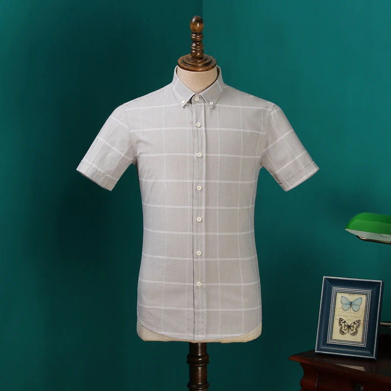 Men's Short-sleeved Shirt Male Korean Gray Plaid Shirts Man Cotton Business Summer Shirt Slim Mens Blue Work Wear Shirts
Men's Short-sleeved Shirt Male Korean Gray Plaid Shirts Man Cotton Business Summer Shirt Slim Mens Blue Work Wear Shirts