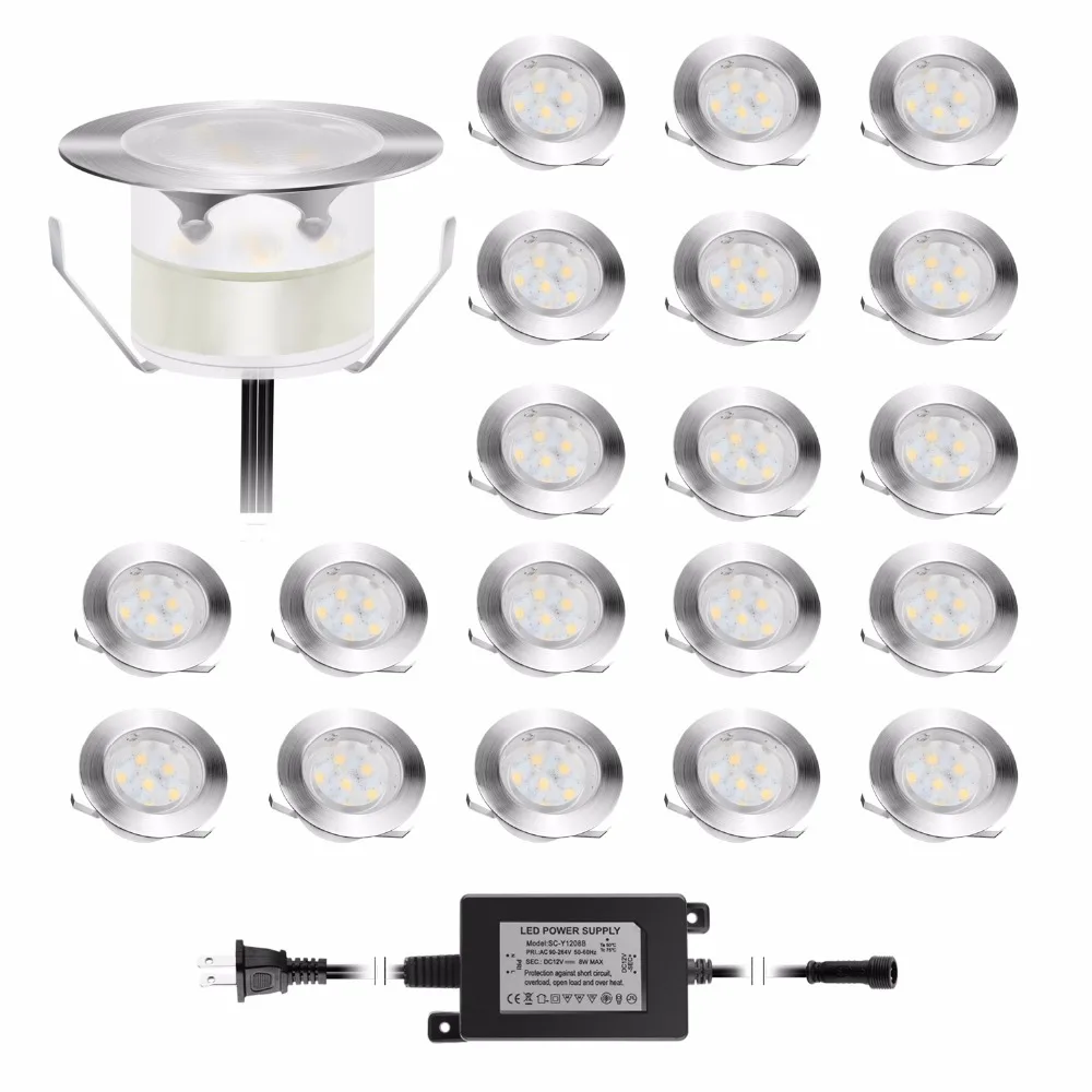 Фото Stainless Steel LED Step Light for Living Room/Outdoor Garden Waterproof IP67 1W DC12V RGB Warm white Cold White Blue | Лампы и