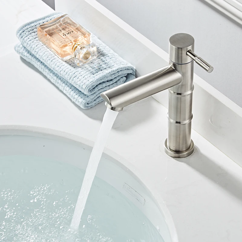 SRJ 304 Stainless Steel Bathroom Faucet Deck Mounted Sink Brushed Basin Faucet Kitchen Single Cold Water Silver Faucet
SRJ 304 Stainless Steel Bathroom Faucet Deck Mounted Sink Brushed Basin Faucet Kitchen Single Cold Water Silver Faucet