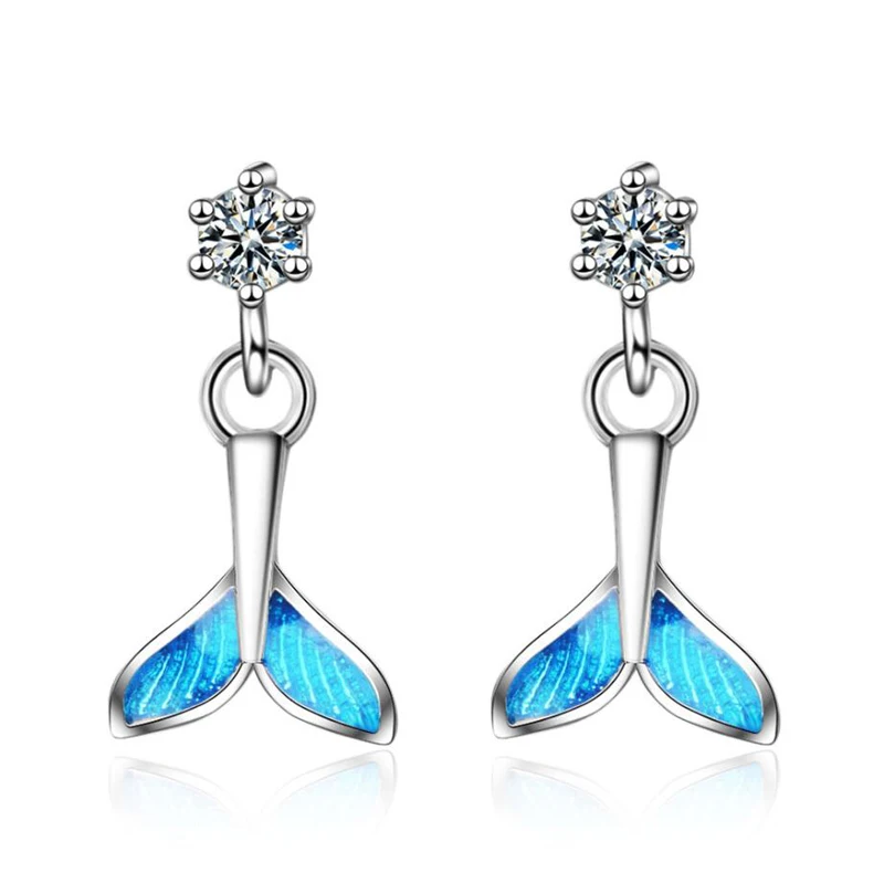 KOFSAC New Charm 925 Silver Stud Earrings For Women Jewelry Trendy Zircon Round Blue Mermaid Tail Lady Anniversary Accessories
KOFSAC New Charm 925 Silver Stud Earrings For Women Jewelry Trendy Zircon Round Blue Mermaid Tail Lady Anniversary Accessories