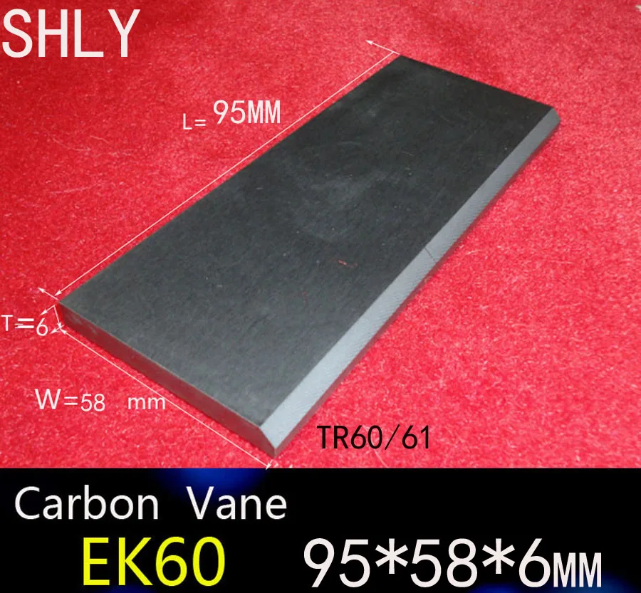 95*58*6mm TR60/61 Carbon vanes , Vane Blades ,graphite sheet plate for vacuum pump and compressors
95*58*6mm TR60/61 Carbon vanes , Vane Blades ,graphite sheet plate for vacuum pump and compressors