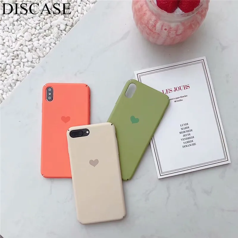 DISCASE Cute Candy Color PC Hard Shell Phone Case For iphone XR XS MAX 7 6 6s 8plus Case Scrub All-inclusive Couple Love Coque 
DISCASE Cute Candy Color PC Hard Shell Phone Case For iphone XR XS MAX 7 6 6s 8plus Case Scrub All-inclusive Couple Love Coque