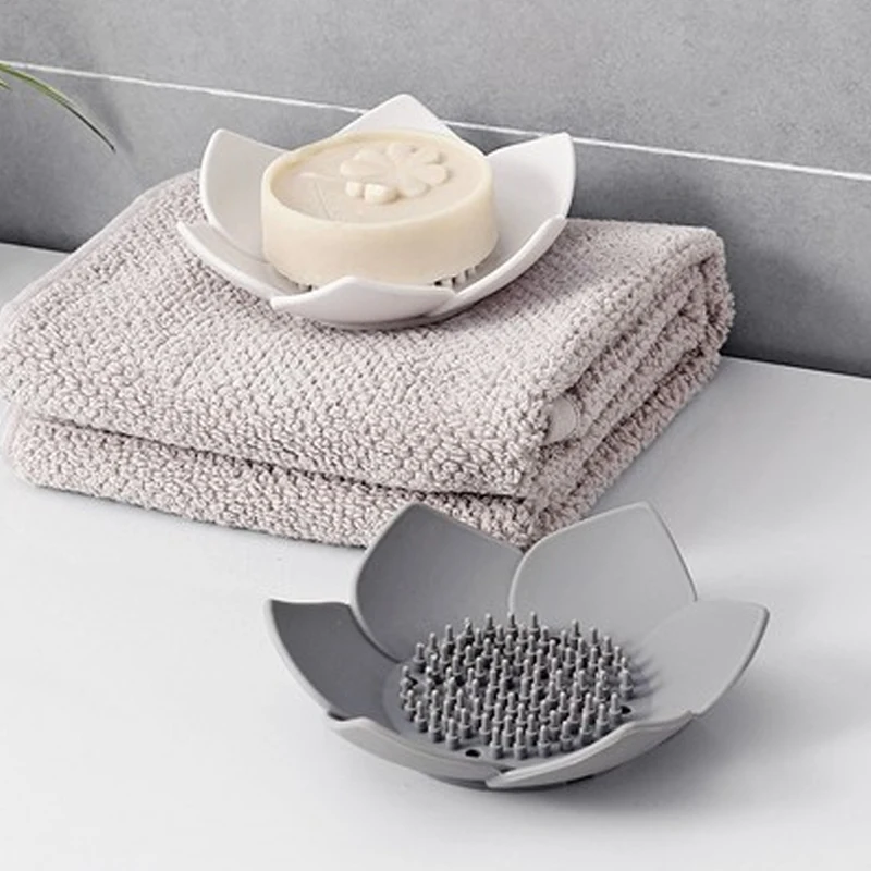 Silicone Kitchen Soap Drain Tray Lotus Shape Soap Holder Bathroom Soap Drain Storage Dish
Silicone Kitchen Soap Drain Tray Lotus Shape Soap Holder Bathroom Soap Drain Storage Dish