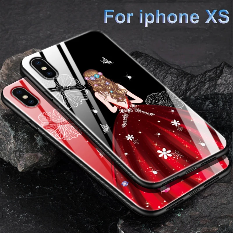 For iphone X case iX tempered glass hard phone back cover iphoneX cases 10 protective coque 5.8" | Мобильные телефоны и