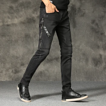 High Street Style Skinny Jeans Men Black Slim Denim Long jeans New Male Solid Pencil Pants Cowboy Trousers Skinny Je
High Street Style Skinny Jeans Men Black Slim Denim Long jeans New Male Solid Pencil Pants Cowboy Trousers Skinny Je